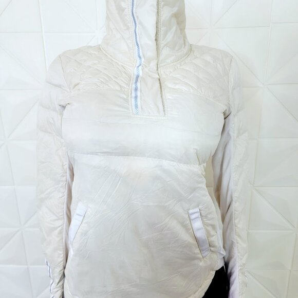 Lululemon Women's White Polar Cream What The Fluff Pullover Puffer Jacket Sz 6 - Picture 5 of 8